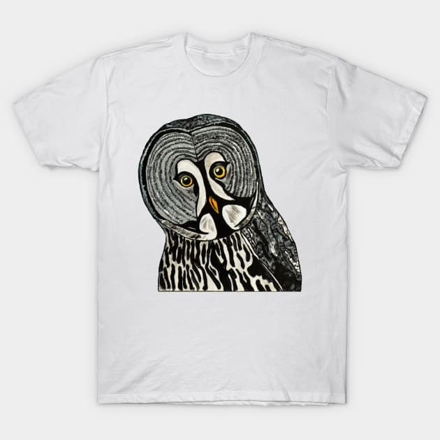 Great Gray Owl T-Shirt by Peleegirl